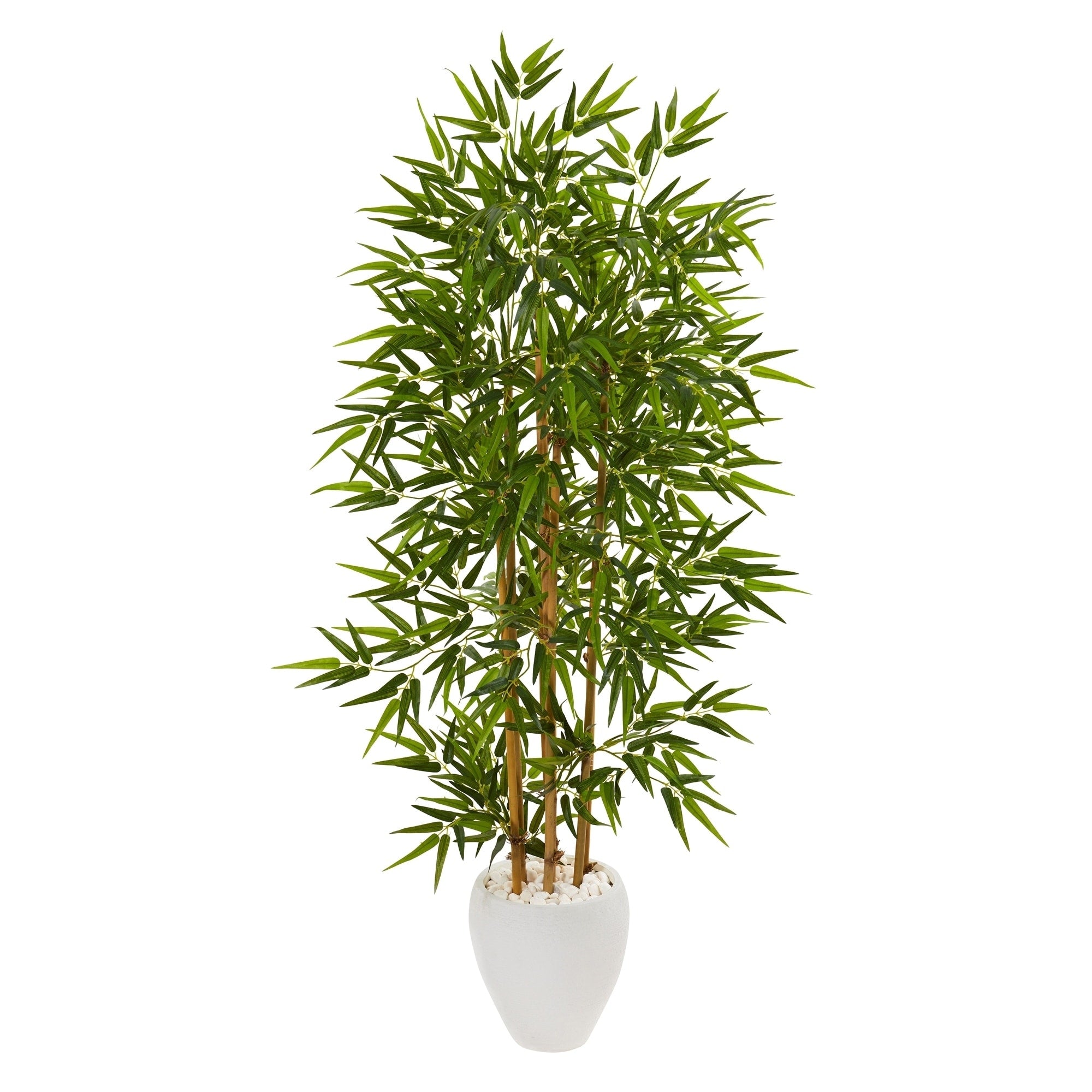63 Bamboo Artificial Tree In White Planter