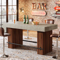63 Inch Bar Table With Footrest Bar Height Dining Table With Spacious Top Industrial Style 31.5 W X 62.99 L X 35.43 H