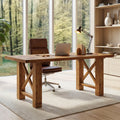 63 Inch Computer Desk Solid Wood Office Desk With Parquet Top