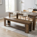 63 Inch Dining Bench For 2 3 Farmhouse Wooden Bench With Storage Shelf For Kitchen Dining Room
