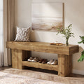 63 Inch Entryway Shoe Bench Solid Wood Dining Bench For Kitchen Bedroom Hallway 62.99 L X 15.74 W X 23.62 H