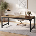 63 Inch Executive Desk For Home Office Solid Wood Rustic Simple Computer Desk Workstation
