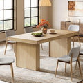 63 Inch Farmhouse Dining Table For 4 6 Modern Dinner Table For Dining Room Kitchen 63 L X 31.5 W X 29.5 H
