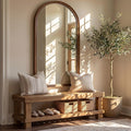63 Inch Farmhouse Entryway Shoe Bench Wooden Long Dining Bench Seat