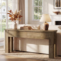 63 Inch Farmhouse Entryway Table With 2 Drawers Wooden Sofa Accent Behind Couch 31.5 H X 62.99 W X 11.81 D