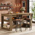 63 Inch Farmhouse Kitchen Island With Storage Counter Height Dining Table 62.99 L X 31.5 W X 35.43 H