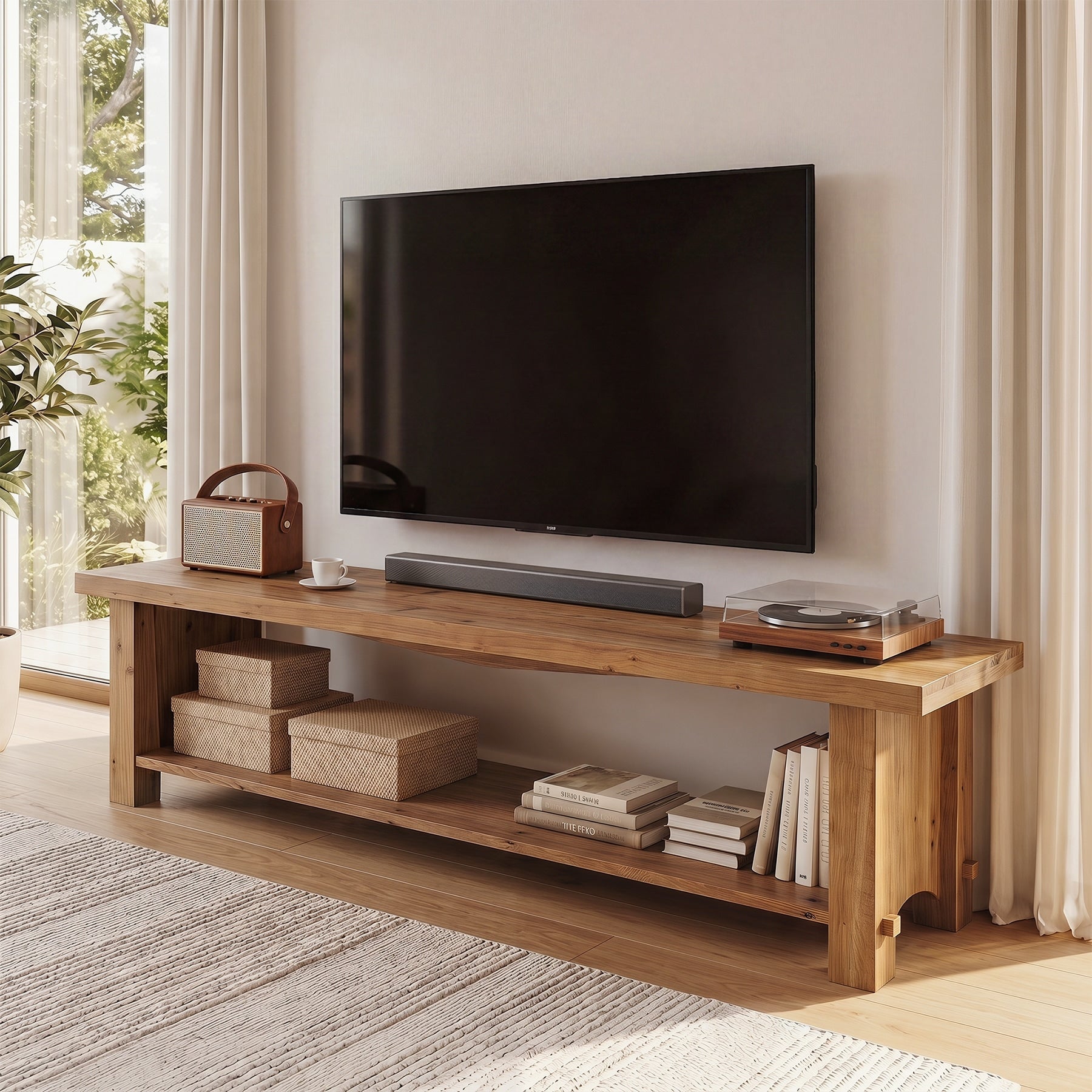 63 Inch Farmhouse Tv Stand Entertainment Center For 75 Inch Tv