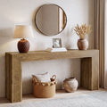63 Inch Fluted Console Table Farmhouse Sofa Table Behind Couch 11.81 D X 63 W X 33.5 H