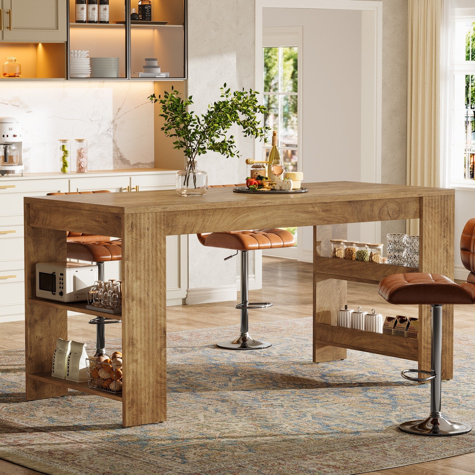63 Inch Kitchen Island With Storage Stationary Island Table For Kitchen Dining Room Living Room 63.0 L X 19.7 W X 37.4 H
