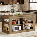 63 Inch Large Kitchen Island With Storage Farmhouse Style 62.99 L X 31.5 W X 35.43 H
