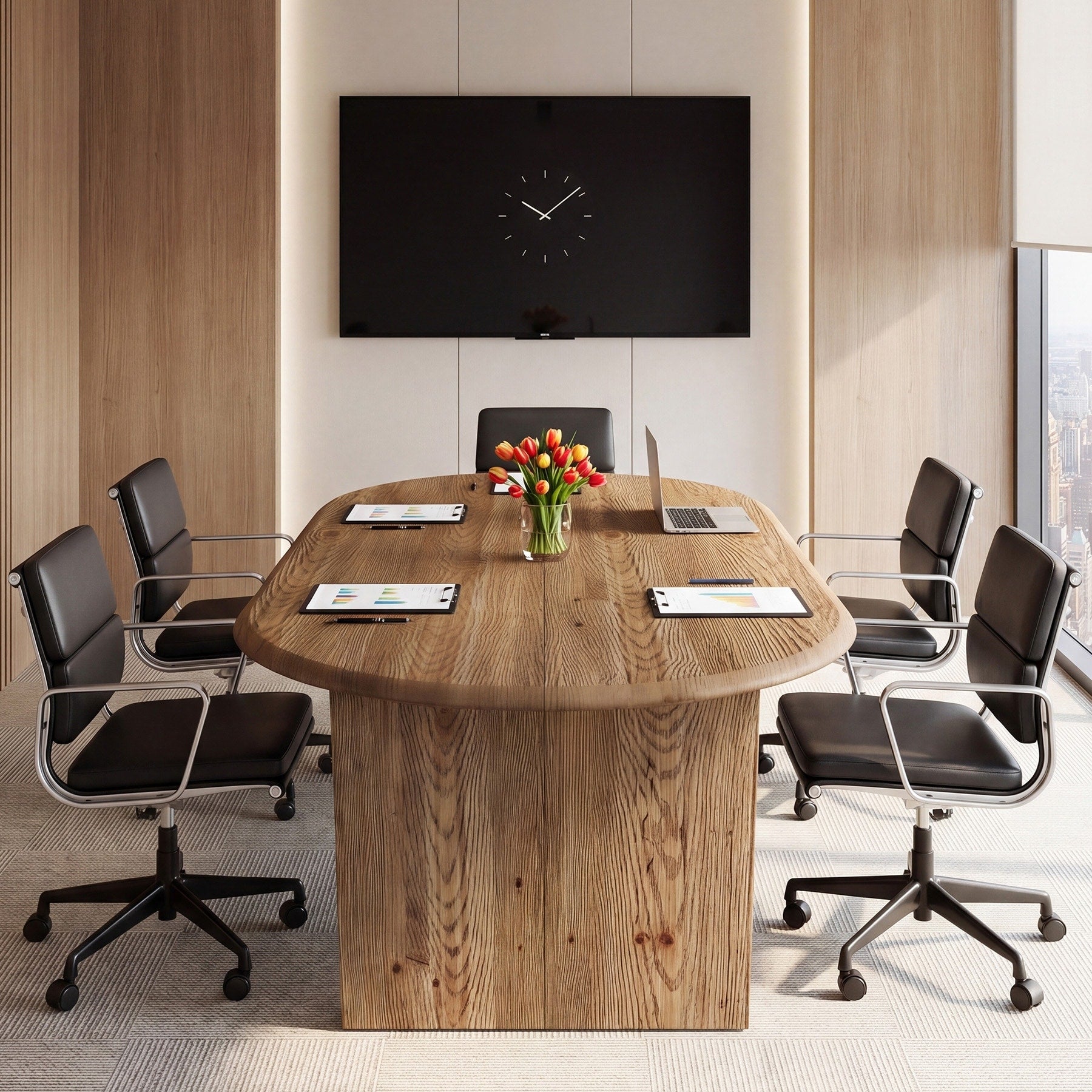 63 Inch Oval Wood Conference Table With Storage Shelf For 6 People 29.92 H X 63 W X 31.5 D