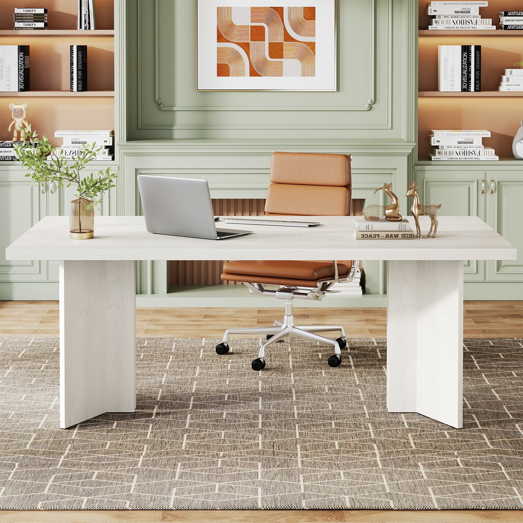63 Inch Rectangular Computer Table With Large Tabletop N A