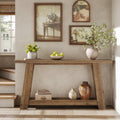 63 Inch Solid Wood Console Table Farmhouse Entryway Table Sofa Table Behind Couch