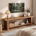 63 Inch Solid Wood Tv Stand For 55 65 75 Inch Tv Entertainment Center With Shelves Media Console For Living Room Bedroom