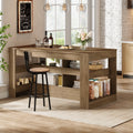 63 Inch Stationary Kitchen Island With Storage Farmhouse Style 62.99 L X 31.5 W X 35.43 H