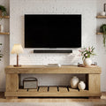 63 Inch Tv Stand Modern Rustic Entertainment Center With Open Storage
