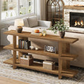63 Inches Long Console Table With 3 Tier Shelf For Entryway Living Room Hallway