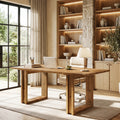 63 Inches Solid Wood Executive Desk Large Office Computer Table Farmhouse Study Writing Table For Home Office Living Room