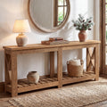 71 Inch Solid Wood Long Console Entryway Sofa Table