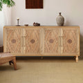 63 In Carved Flower Door Large Storage Cabinet