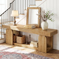 63 Inch Low Console Table Behind Couch Table For Entryway Living Room