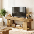 63 Inch Tv Stand For 55 60 65 75 Inch Tvs Natural Wood