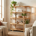 63.25 In. Tan Raffia 4 Shelf Etagere_Bookcase