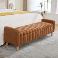 63.4 W Boucle Flip Top Storage Bench With Armrests Modern Upholstered End Of Bed Bench