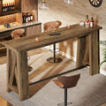 63 Bar Table With Metal Footrest Counter Height Pub Table
