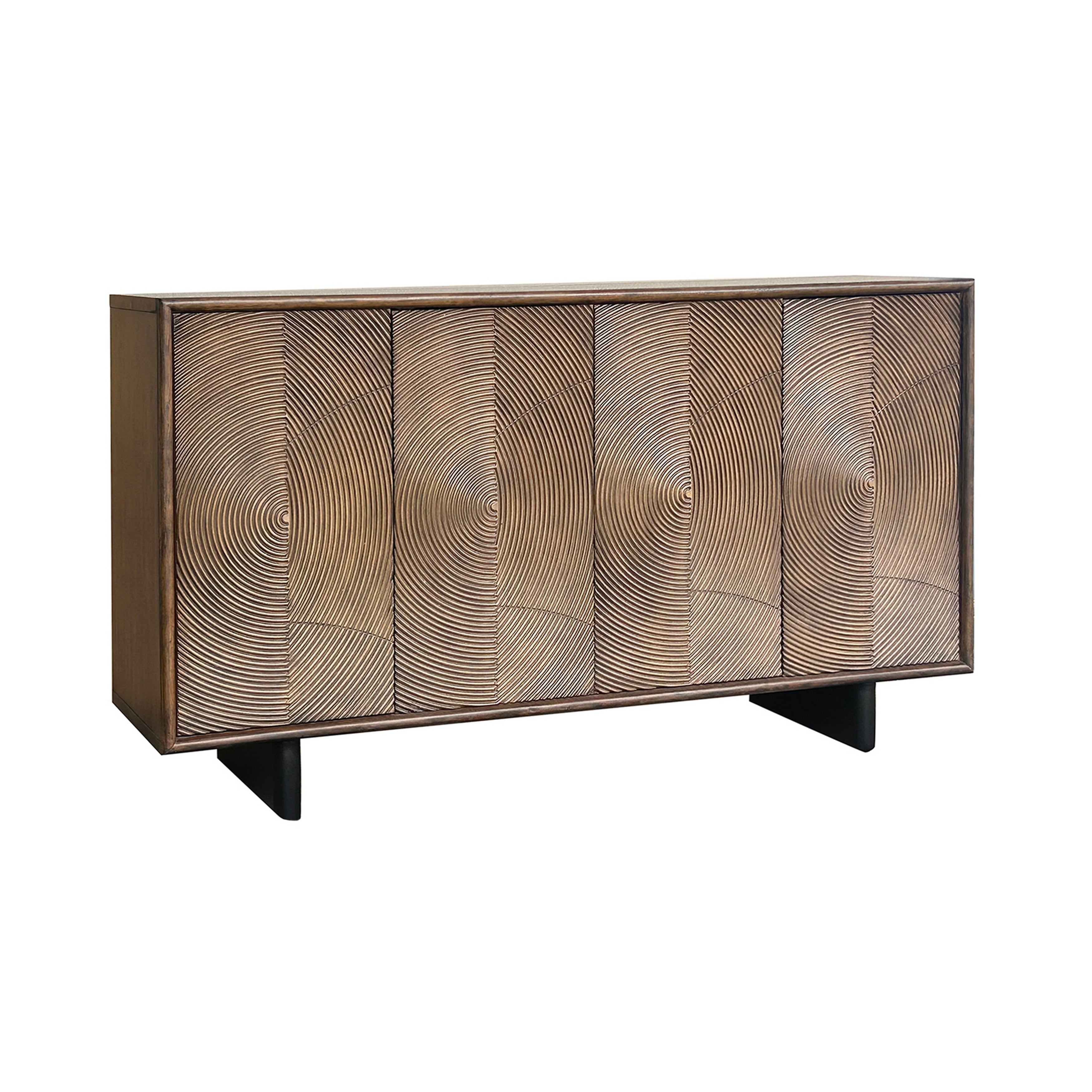 63 Brown 4 Door Media Credenza_Sideboard