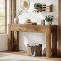 63 Console Table With 2 Drawers Farmhouse Entryway Table For Hallway Living Room 63 W X 13.8 D X 31.5 H