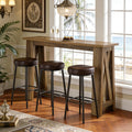63 Counter Height Console Table Farmhouse Entryway Table With Metal Footrest Rectangular Narrow Kitchen Dining Table