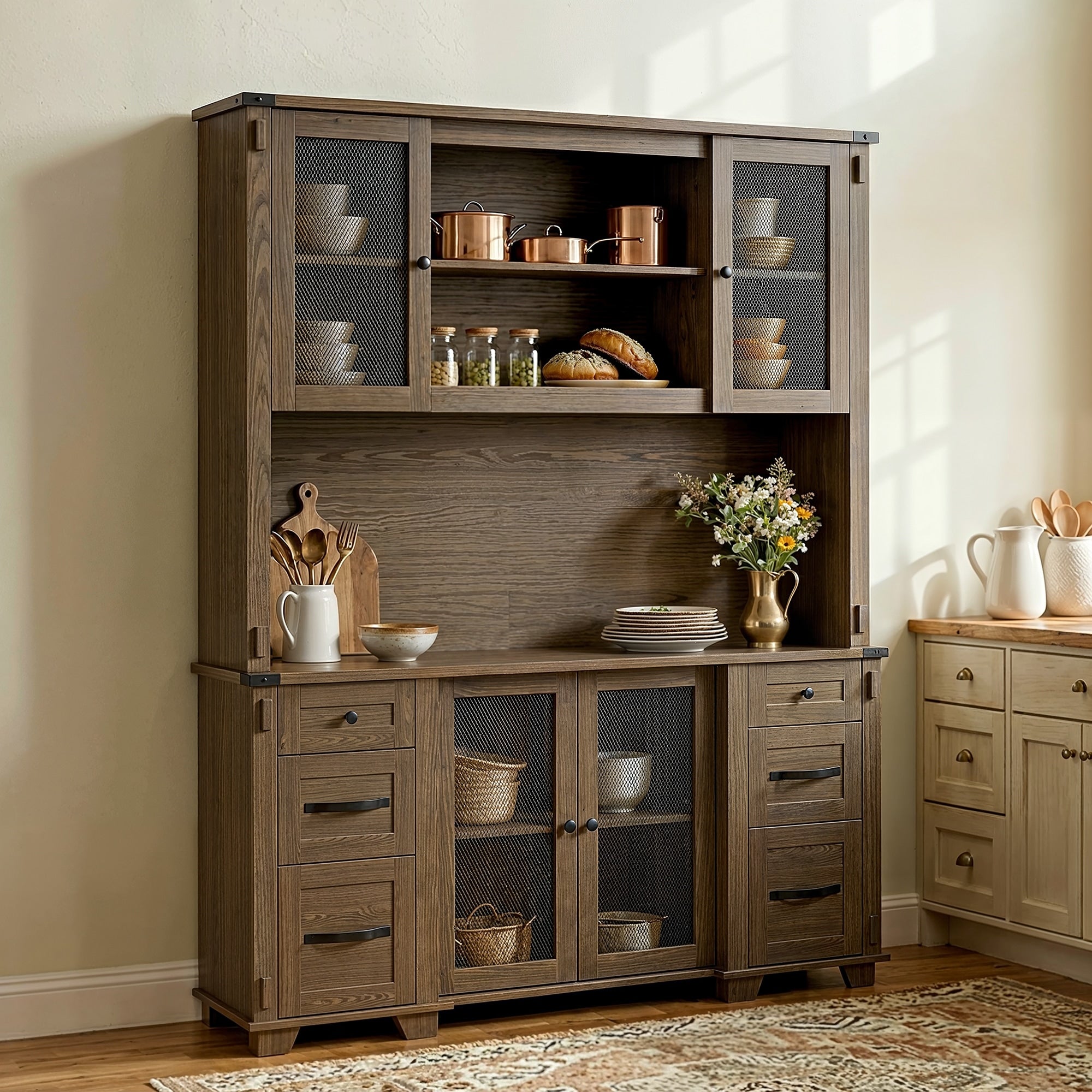 63 Electric Height Adjustable Desk With Storage Cabinet Hutch Modern Home Office Desk Standing Desk Workstation Combo