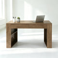 63 Executive Desk With 2 Drawers Side Shelves Farmhouse