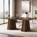 63 Executive Desk Wooden Large Office Computer Desk With Double Pedestal