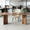 63 Farmhouse Style Home Office Desk With Thick Mdf Top And Sturdy Base