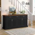63 Fluted Sideboard Buffet Cabinet With Storage Modern Coffee Bar Station Wood Kitchen Storage Console Table For Entryway
