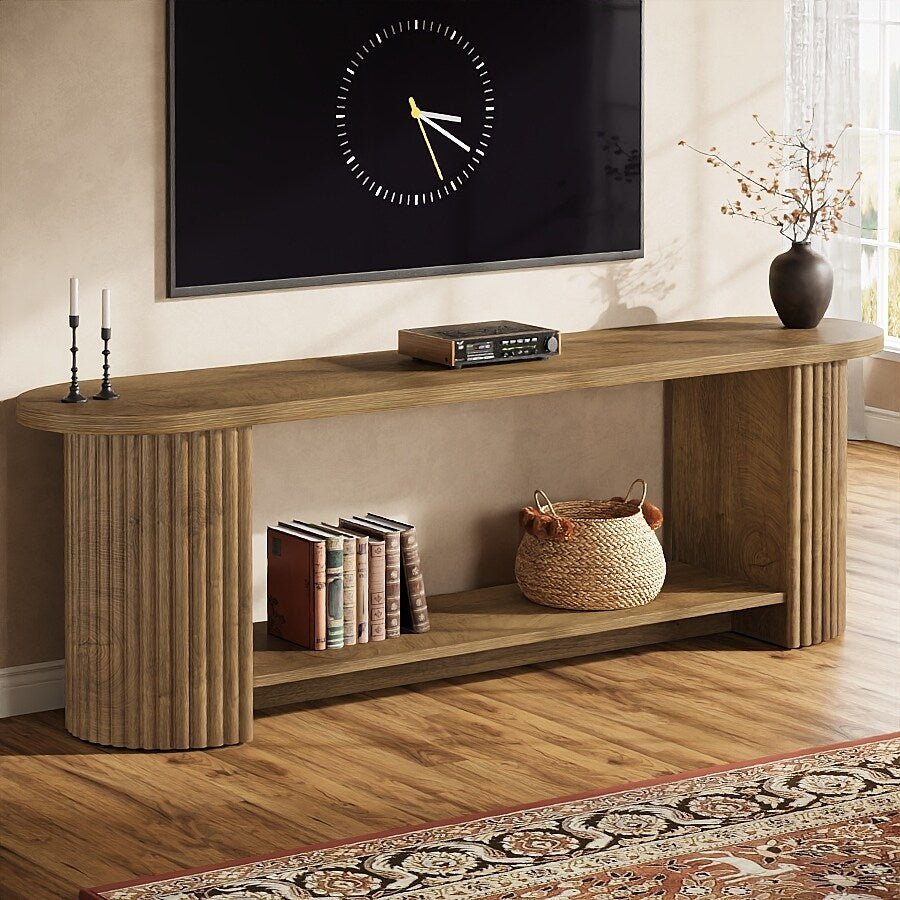 63 Fluted Tv Stand Farmhouse Entertainment Center Media Console Stand