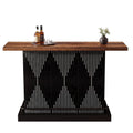 63 Home Bar Table With Storage Shelf And Footrest Unique Geometric Pattern