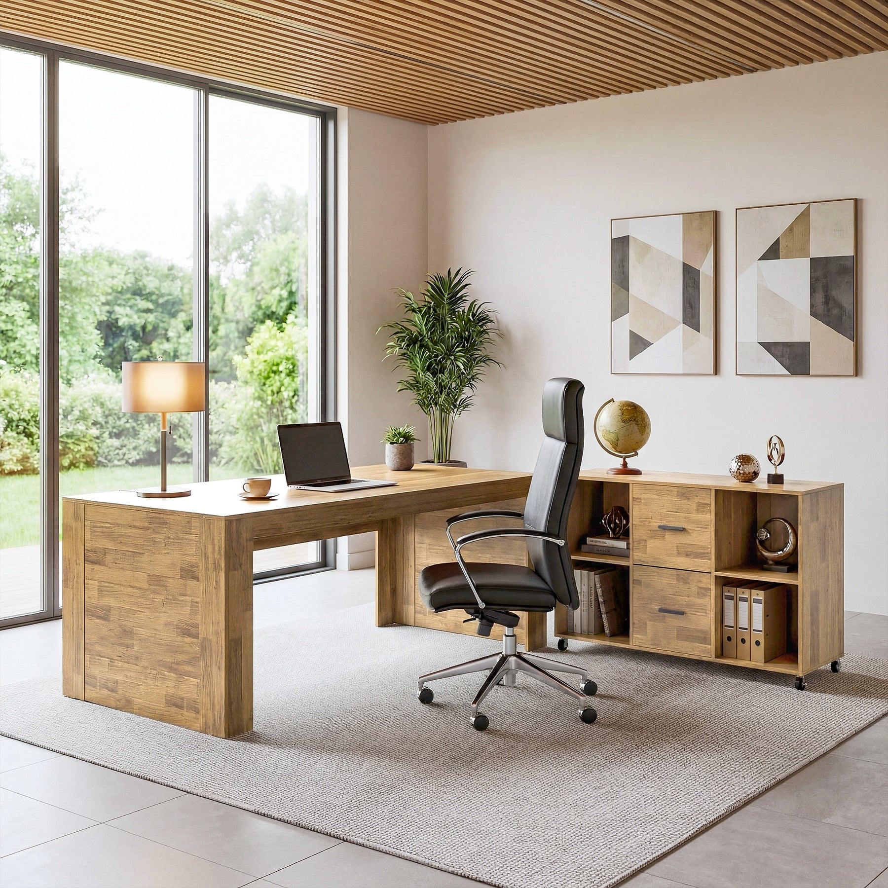 63 L Shaped Desk With Storage Large Executive Office Desk