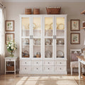 63 Lighted Glass Display Cabinet Curio Cabinet With Bluetooth Led Lights White China Cabinet Storage For Living Room