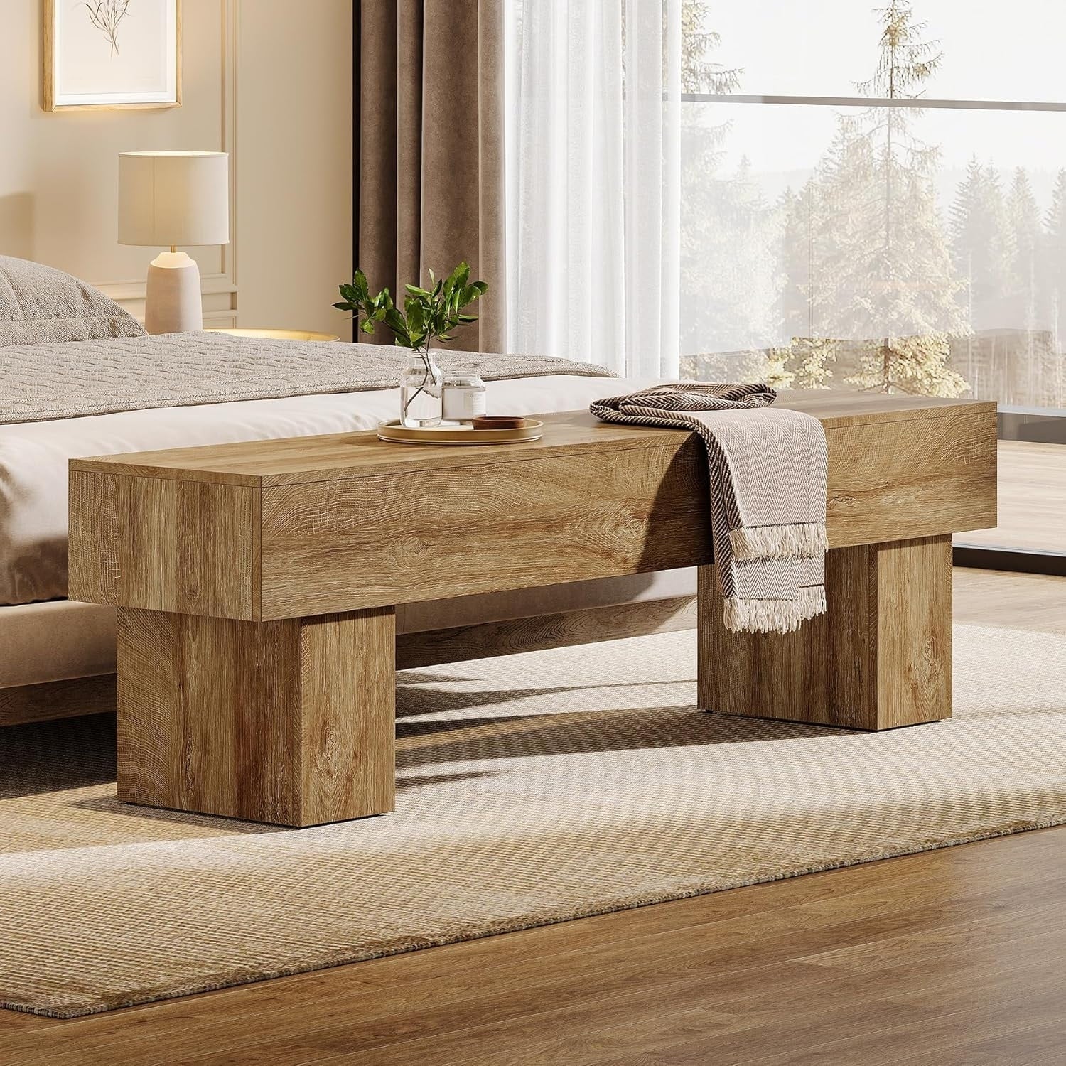 63 Long Entryway Bench Rustic Farmhouse Storage Bench For Bedroom End Of Bed Dining Bench Seat 62.99 Wx 15.74 D X 19.68 H