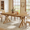63 Long Solid Wood Dining Table Rectangular Kitchen Table