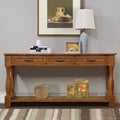 63 Long Wood Console Table With 3 Drawers And 1 Bottom Shelf For Entryway Hallway