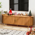 63 Mid Century Tv Stand With Power Outlet For Tvs Up To 70 Inch Media Console With Adjustable Shelves Sliding Doors