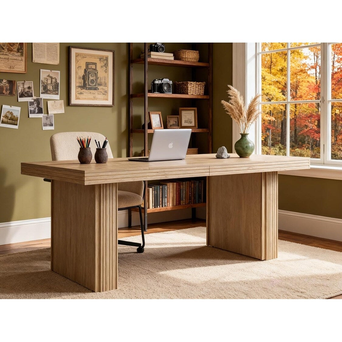 63 Modern Computer Desk Farmhouse Executive Desk Workstation For Home Office