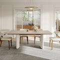 63 Modern Retangular Dining Table For 4 6 Beige Sintered Stone Table Top Cream Kitchen Table For Dining Room