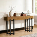 63 Rustic Industrial Console Table With Black Iron Hairpin Legs