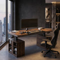 63 Smart Gaming Desk With Rgb Led Lights App Control Electric Standing Desk With 2 Storage Units Sit To Stand Tech Station