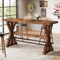 63 Solid Wood Bar Table Farmhouse Counter Height Dining Table N A